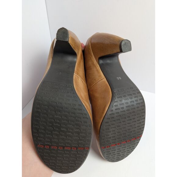 Miz Mooz Sloane Tan Cognac Leather T-strap Strappy Retro Heels Womens 8.5 - Picture 9 of 9